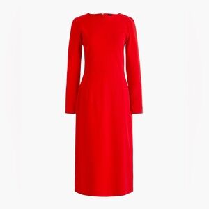 J. Crew red cotton long sleeve Knit sheath dress